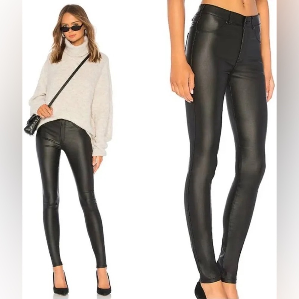 NWT Revolve X Sanctuary Social Standard Black Coated Wax Skinny Jeans - Picture 8 of 12